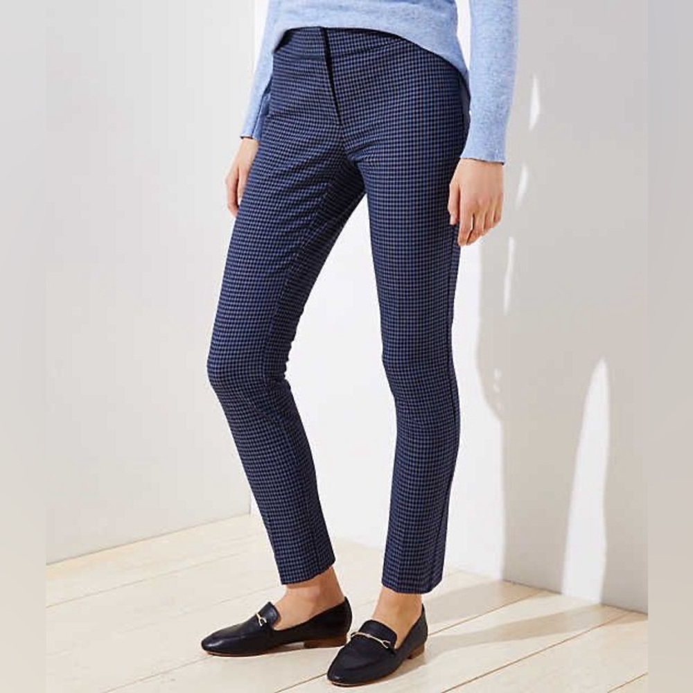 LOFT Skinny Micro Plaid Ankle Pants in Julie Fit | Size 4
